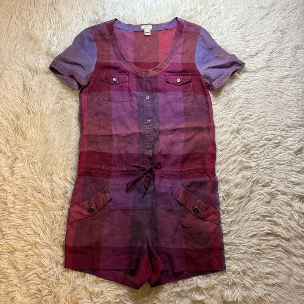 J Crew Plaid Romper Size 0 100% Linen
Purple pink shorts